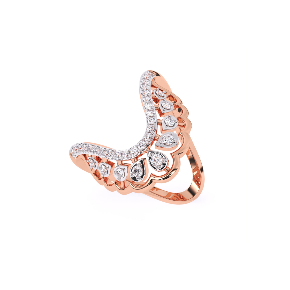 Crown Lab Grown Diamond Vanki Ring Set in 14K Rose Gold